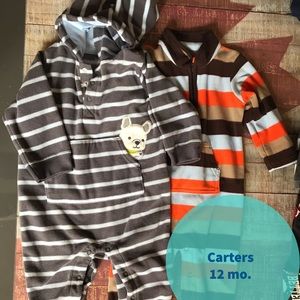 Fleece one-piece jumpsuits - Lot of 2